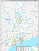 Western Connecticut Wall Map Premium Style